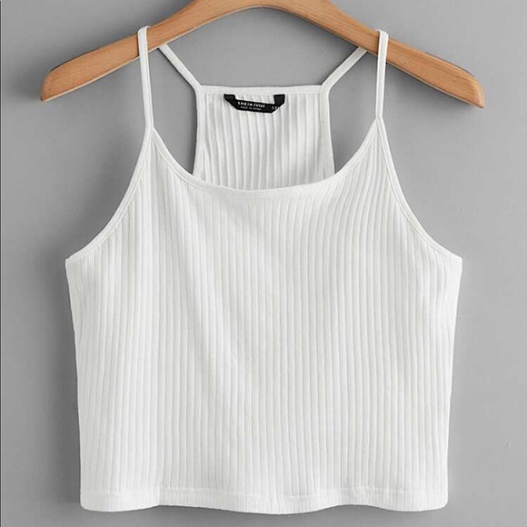 SHEIN Tops - 3/20💫 SHEIN | White ribbed cropped cami